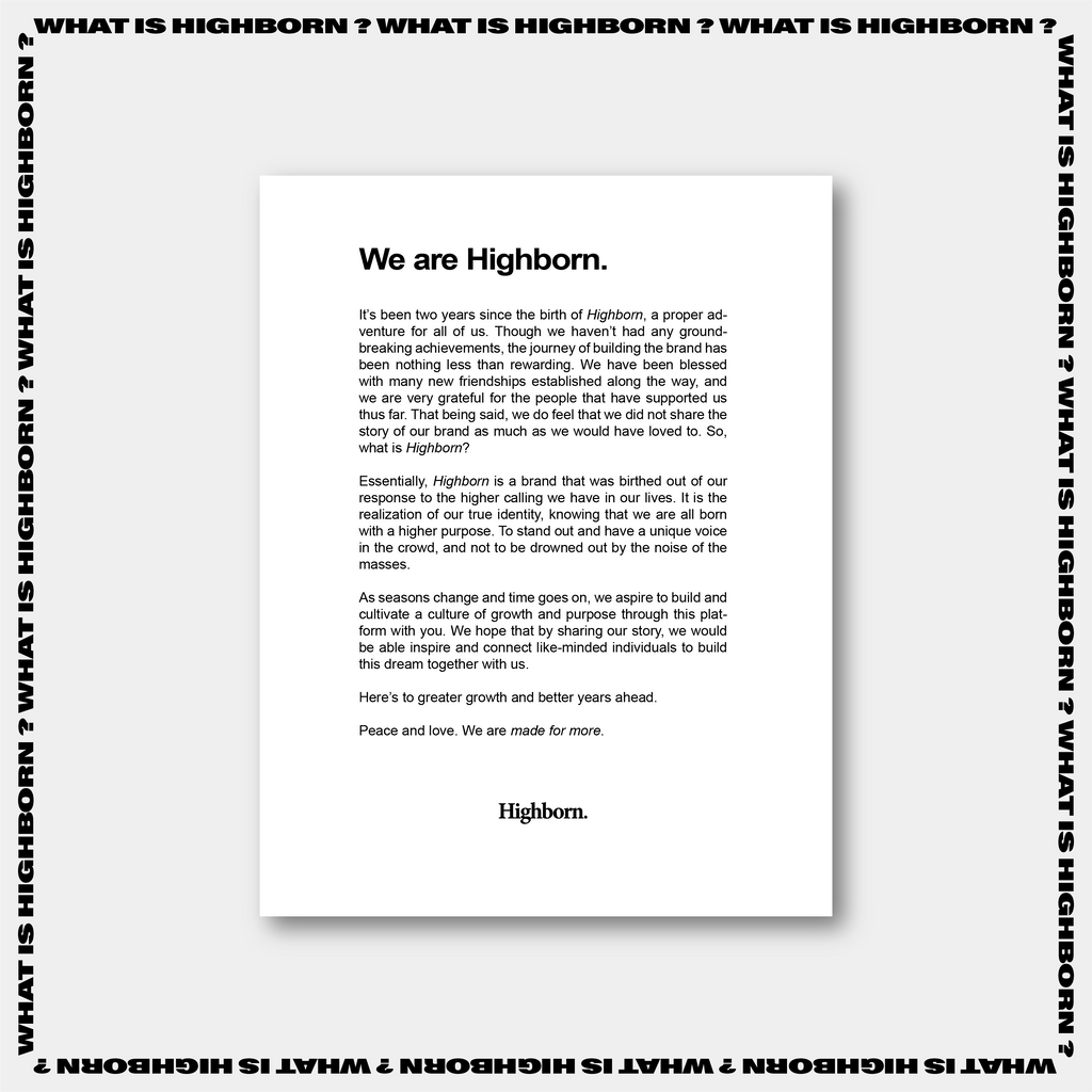 “WHAT IS HIGHBORN?”