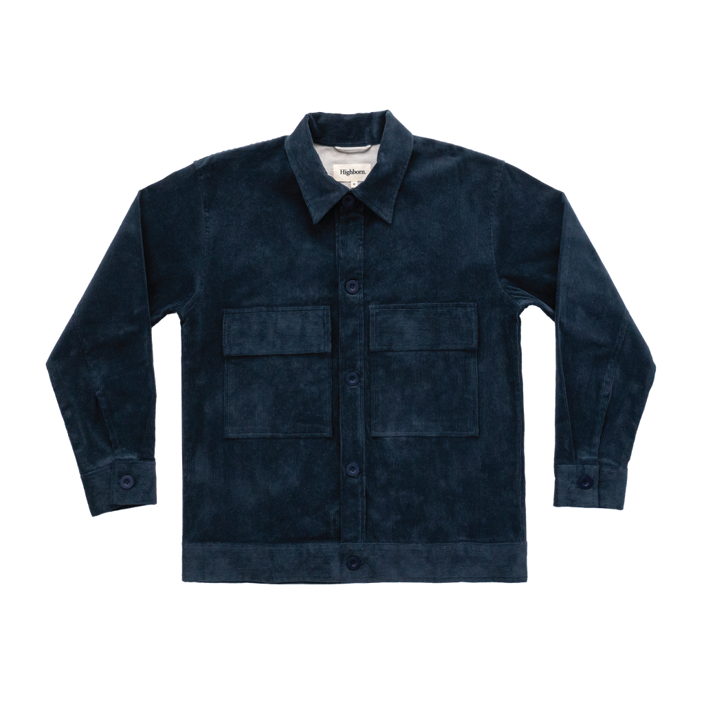 Prussian Blue Corduroy Overshirt - Highborn