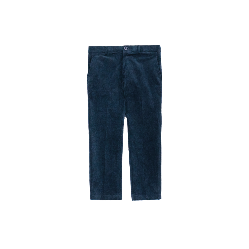 Prussian Blue Corduroy Cropped Pants - Highborn